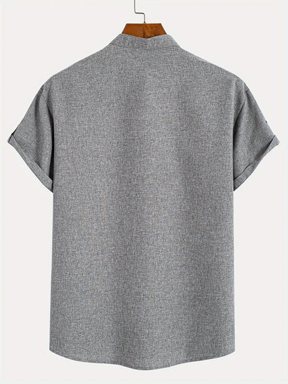 ORIENNE™ | Camisa Elegante de Manga Corta con Cuello Alto