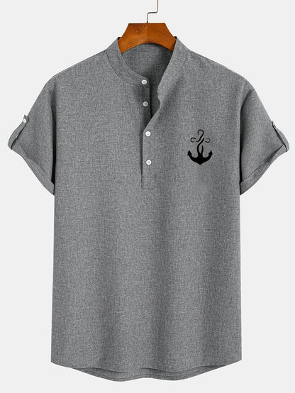 ORIENNE™ | Camisa Elegante de Manga Corta con Cuello Alto