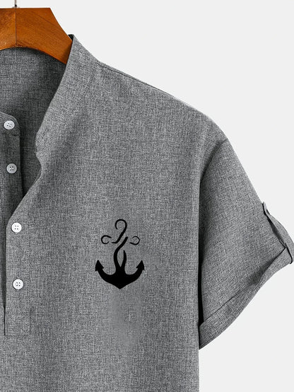 ORIENNE™ | Camisa Elegante de Manga Corta con Cuello Alto