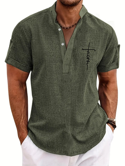 ORIENNE™ | Camisa Elegante de Manga Corta con Cuello Alto