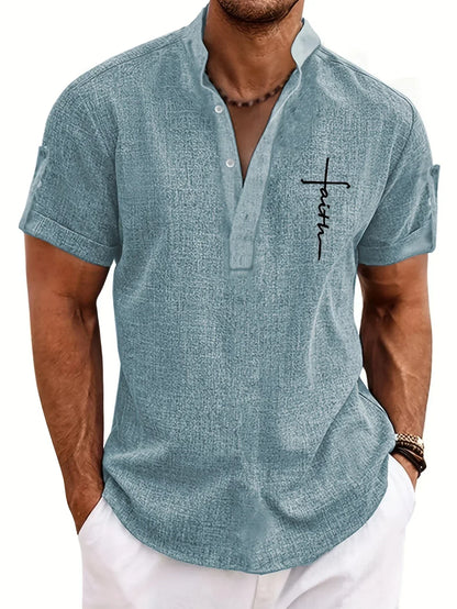 ORIENNE™ | Camisa Elegante de Manga Corta con Cuello Alto