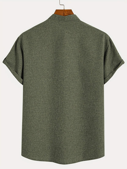 ORIENNE™ | Camisa Elegante de Manga Corta con Cuello Alto