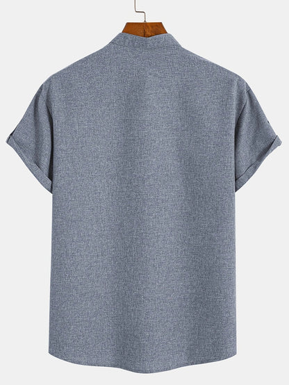 ORIENNE™ | Camisa Elegante de Manga Corta con Cuello Alto