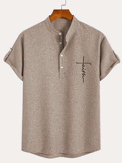 ORIENNE™ | Camisa Elegante de Manga Corta con Cuello Alto