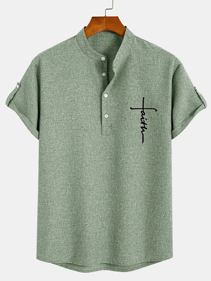 ORIENNE™ | Camisa Elegante de Manga Corta con Cuello Alto
