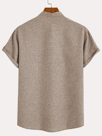 ORIENNE™ | Camisa Elegante de Manga Corta con Cuello Alto