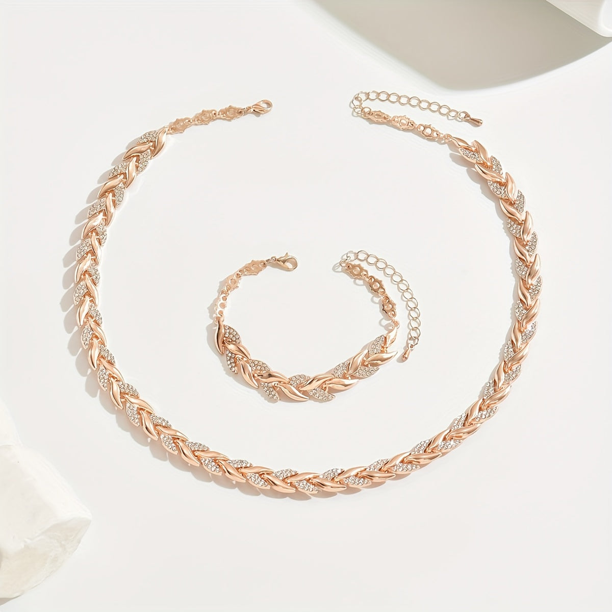STELLA | Collar Cadena Espiga con Circonitas en Plata