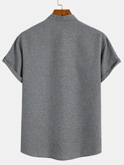 ORIENNE™ | Camisa Elegante de Manga Corta con Cuello Alto