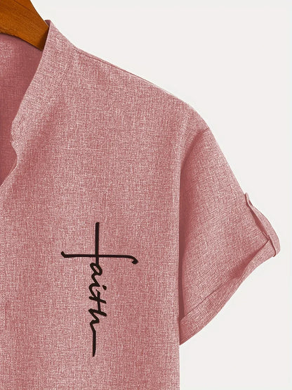 ORIENNE™ | Camisa Elegante de Manga Corta con Cuello Alto