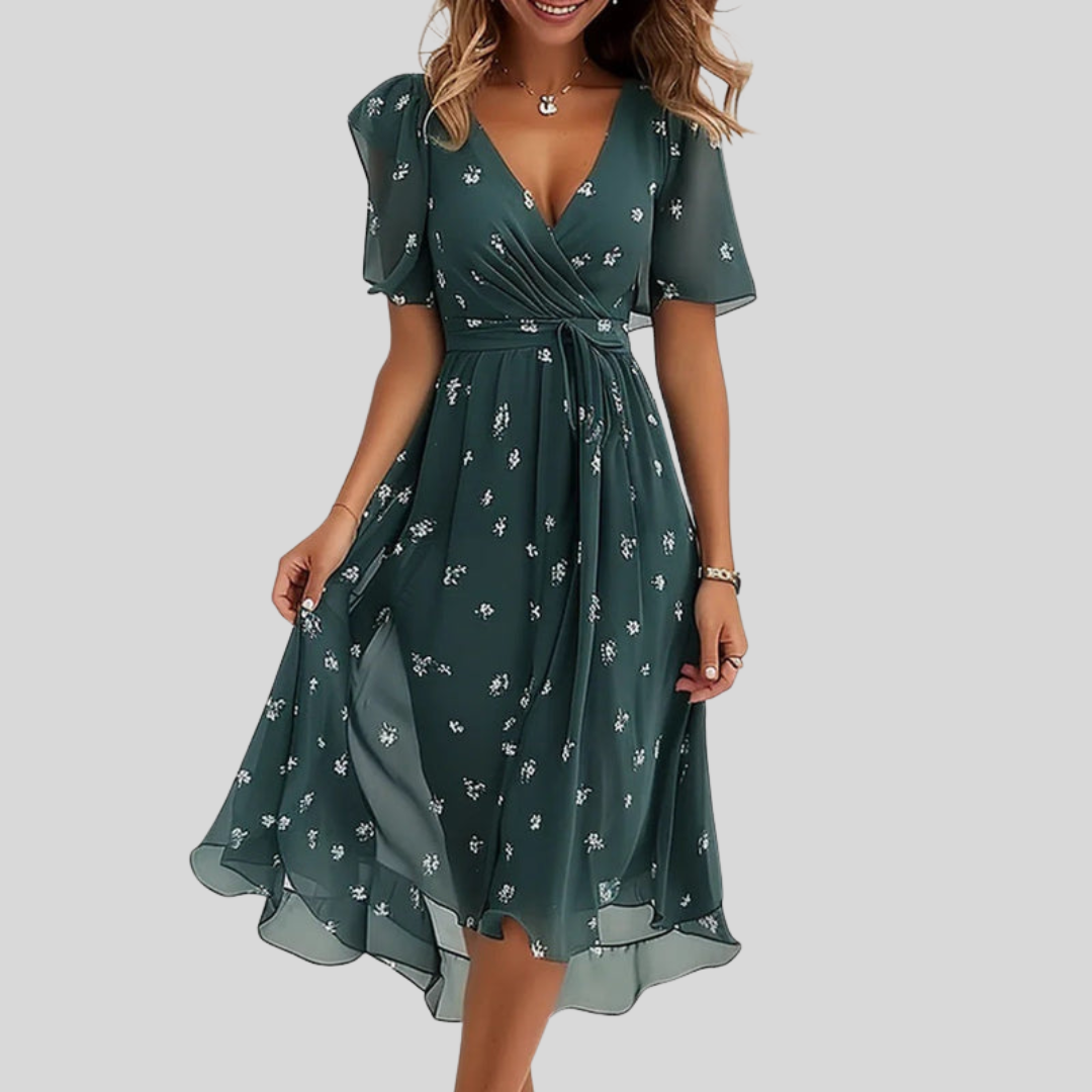 VALENTINA | Vestido Midi Floral Elegante