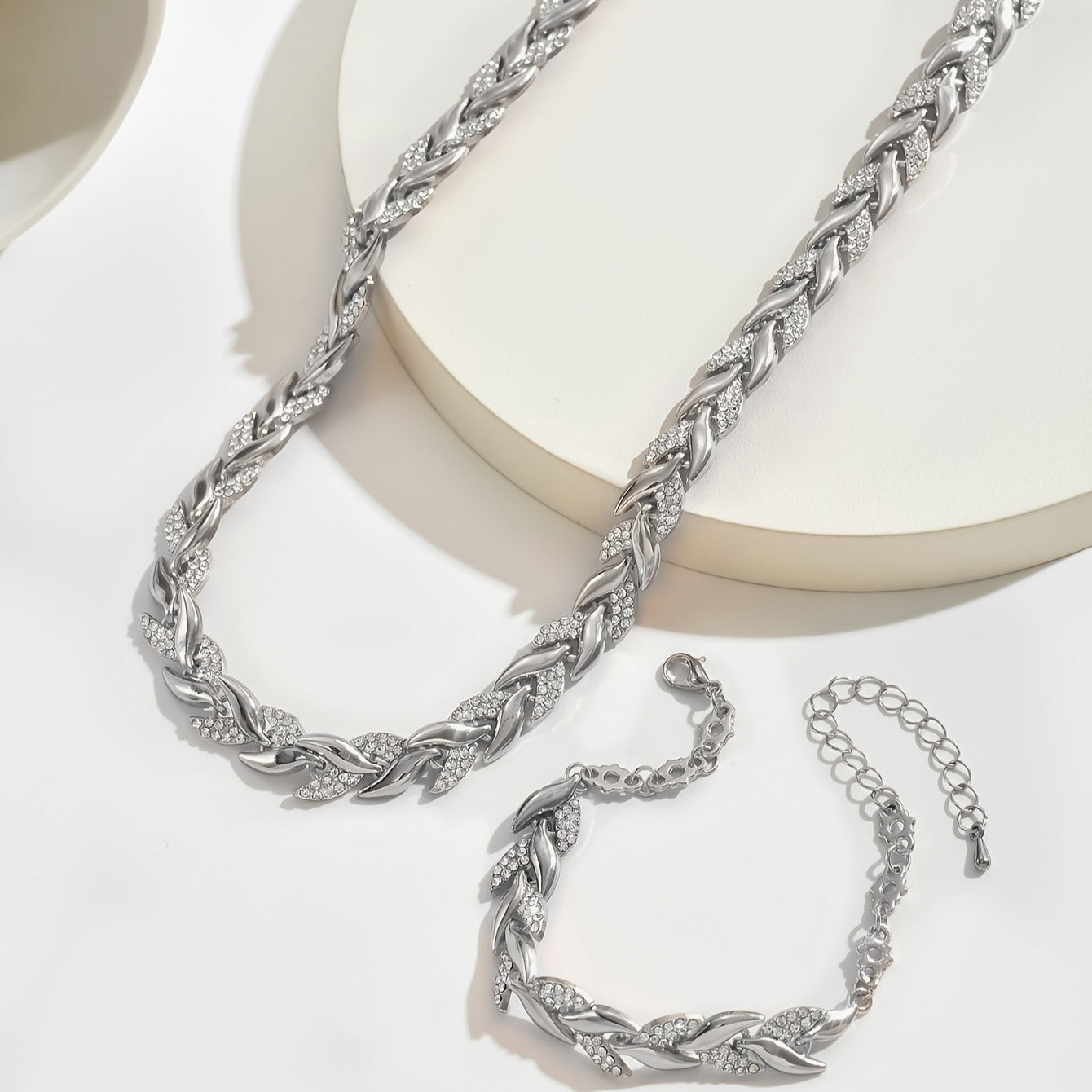 STELLA | Collar Cadena Espiga con Circonitas en Plata