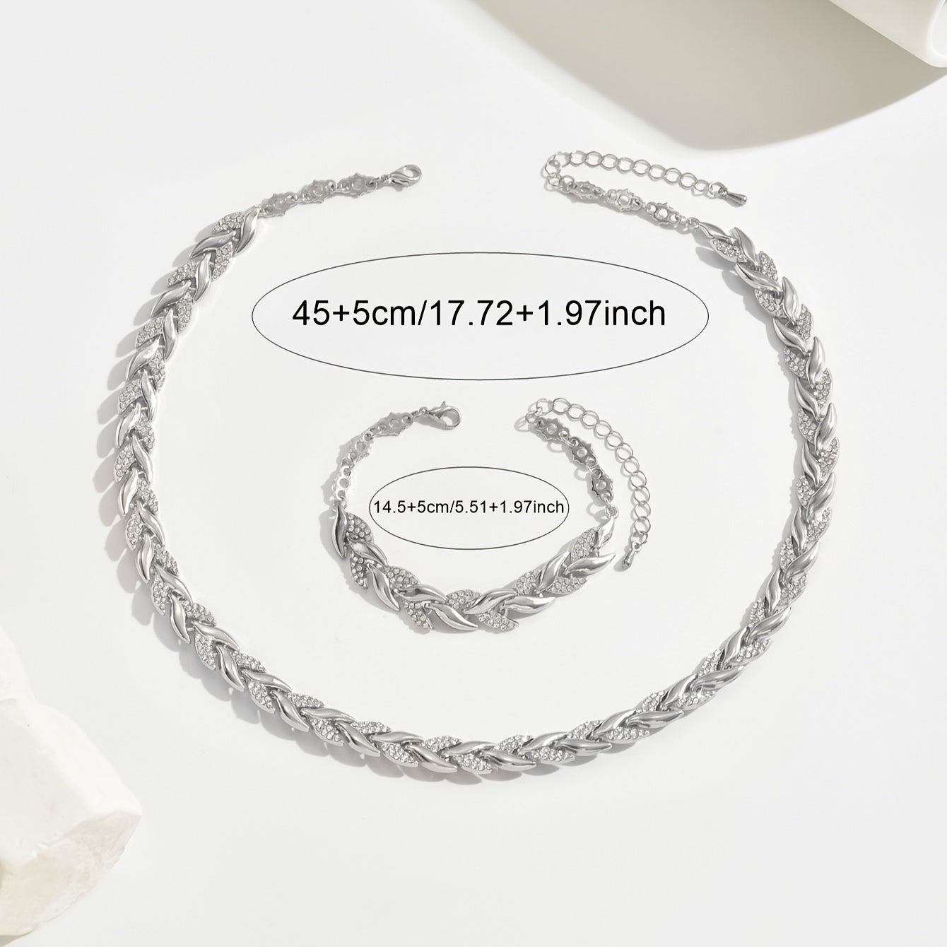 STELLA | Collar Cadena Espiga con Circonitas en Plata