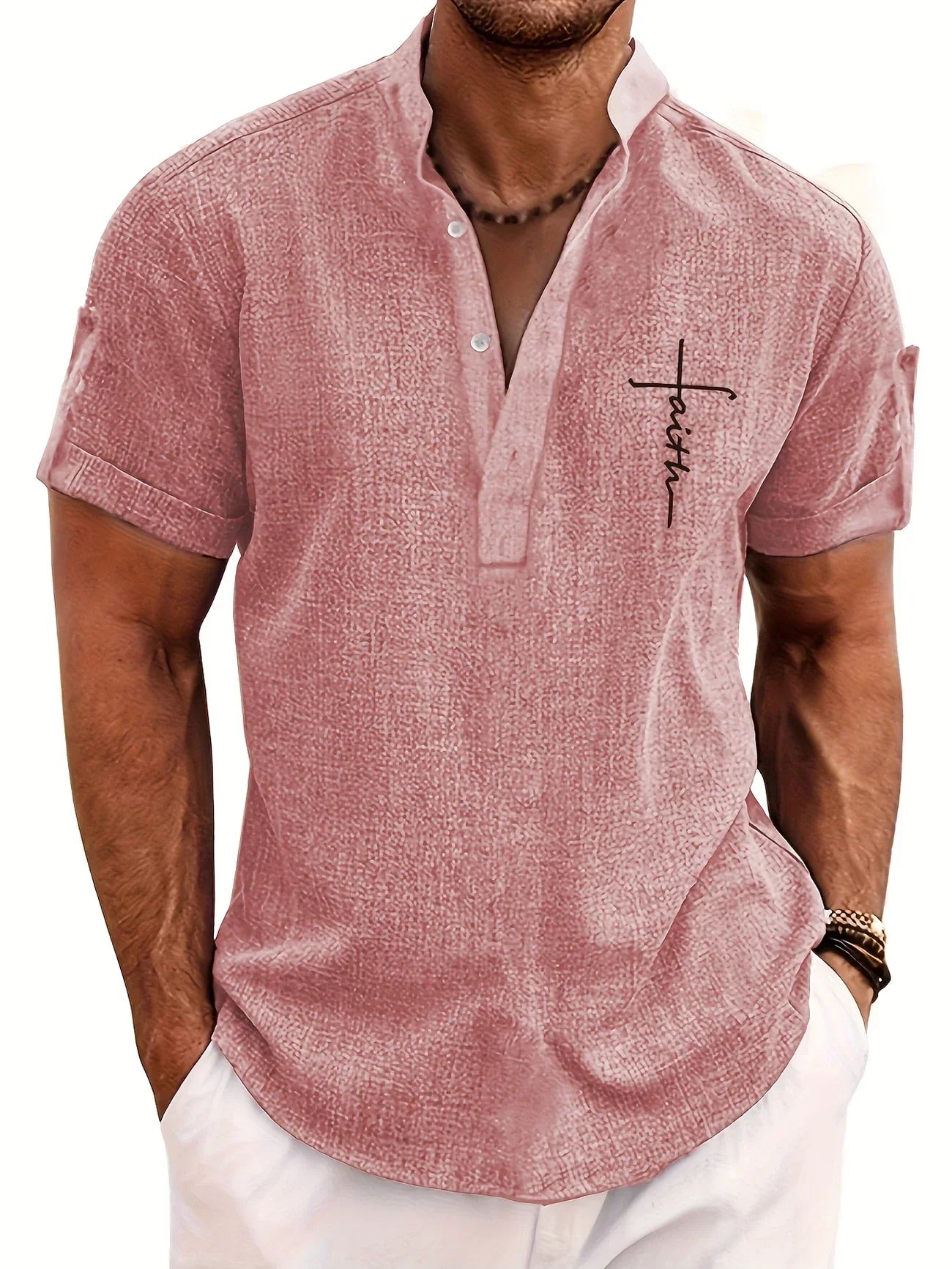 ORIENNE™ | Camisa Elegante de Manga Corta con Cuello Alto