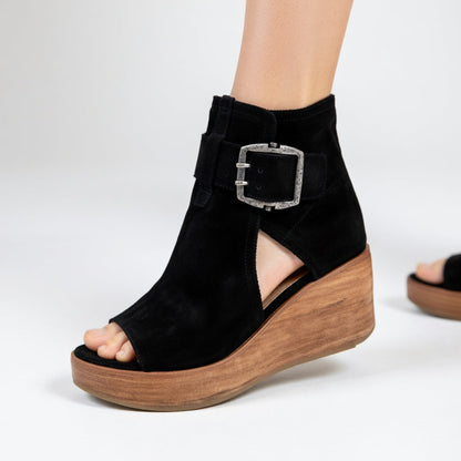 Orienne™ — Botines con cuña y puntera abierta de estilo moderno
