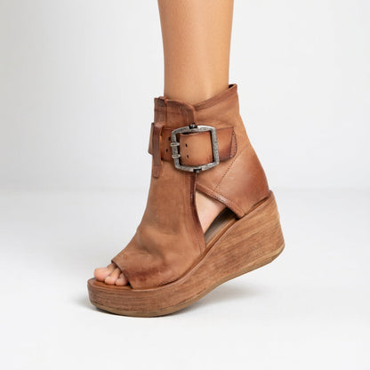 Orienne™ — Botines con cuña y puntera abierta de estilo moderno