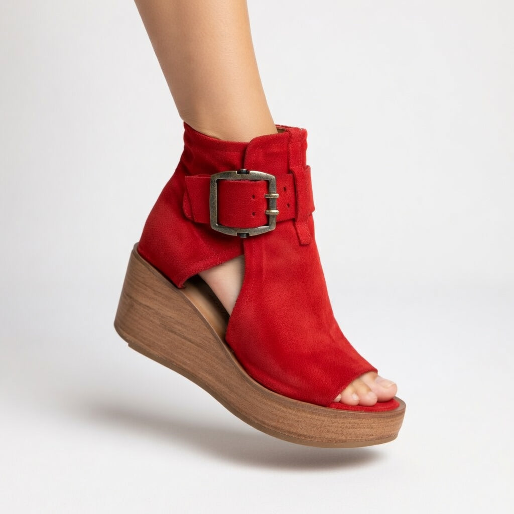 Orienne™ — Botines con cuña y puntera abierta de estilo moderno