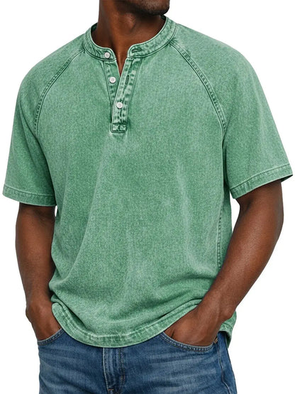 DIEGO | Camiseta Henley Vintage de Hombre