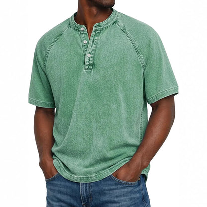 DIEGO | Camiseta Henley Vintage de Hombre