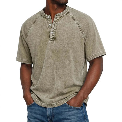 DIEGO | Camiseta Henley Vintage de Hombre