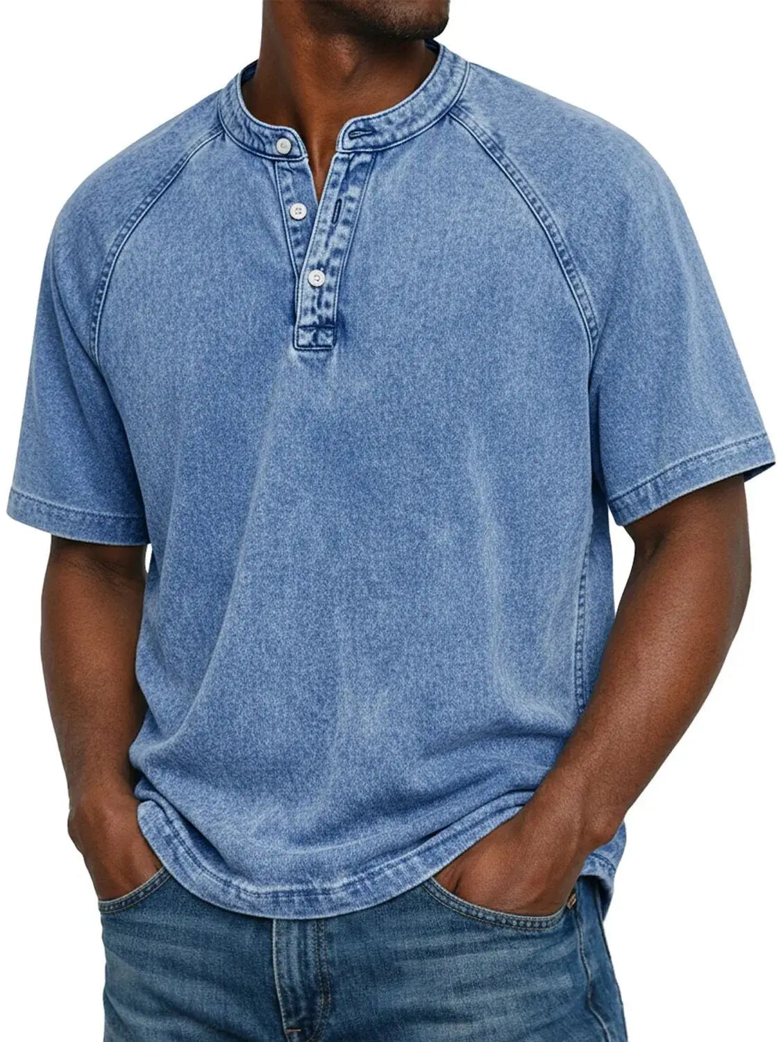 DIEGO | Camiseta Henley Vintage de Hombre