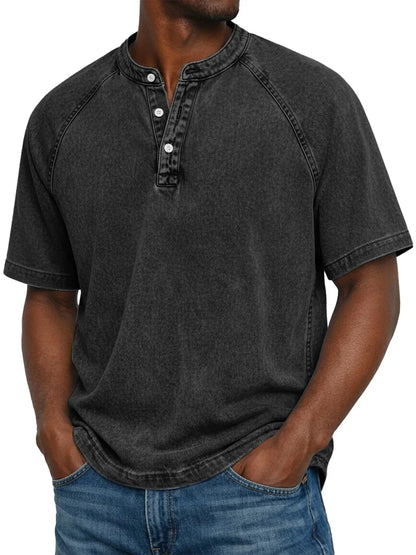 DIEGO | Camiseta Henley Vintage de Hombre