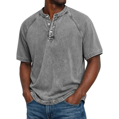 DIEGO | Camiseta Henley Vintage de Hombre
