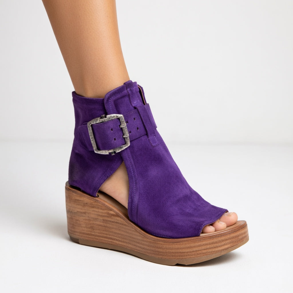 Orienne™ — Botines con cuña y puntera abierta de estilo moderno