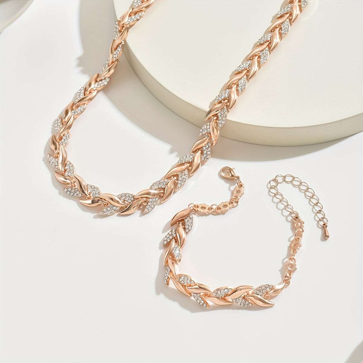 STELLA | Collar Cadena Espiga con Circonitas en Plata