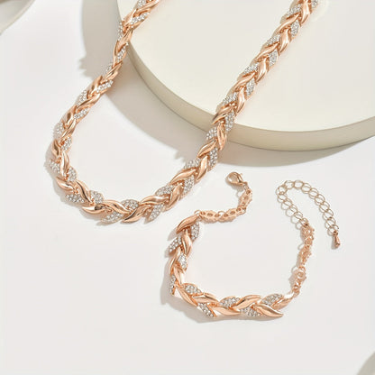 STELLA | Collar Cadena Espiga con Circonitas en Plata