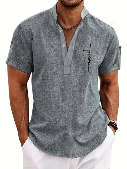 ORIENNE™ | Camisa Elegante de Manga Corta con Cuello Alto