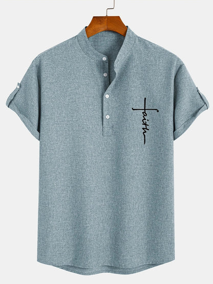 ORIENNE™ | Camisa Elegante de Manga Corta con Cuello Alto