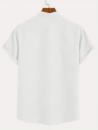 ORIENNE™ | Camisa Elegante de Manga Corta con Cuello Alto
